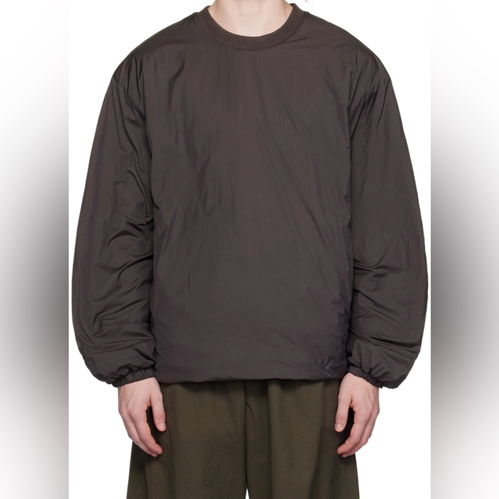AMOMENTO Brown Quilted Reversible Sweatshirt Men's Brown Long Sleeve Shirt